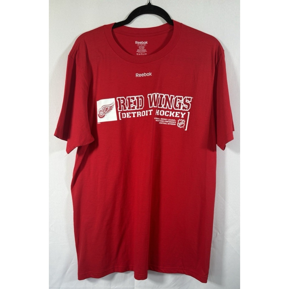 Reebok t-shirt size L detroit red wings hockey nhl cotton